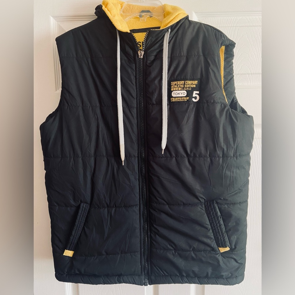 SUPERDRY JPN academy west Hooded Puffer Vest size XX larg